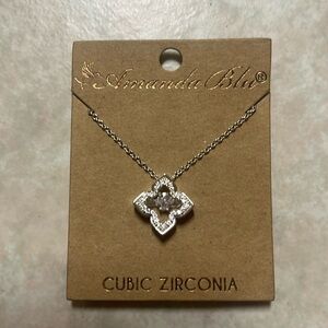 Amanda Blu Necklace Silver Cubic Zirconia